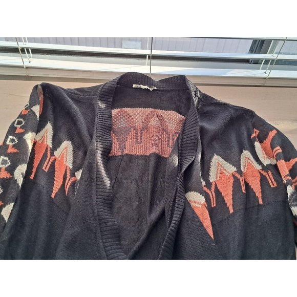 Womens Southwest Aztec Motif Knit Cardigan Sweater Sz L Browns. Say What? - Picture 9 of 10